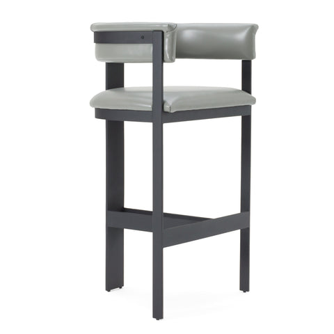 Modrest Boswell Modern Grey Faux Leather & Black Barstool Model VGRH-RHS-BS-158-GRYBLK
