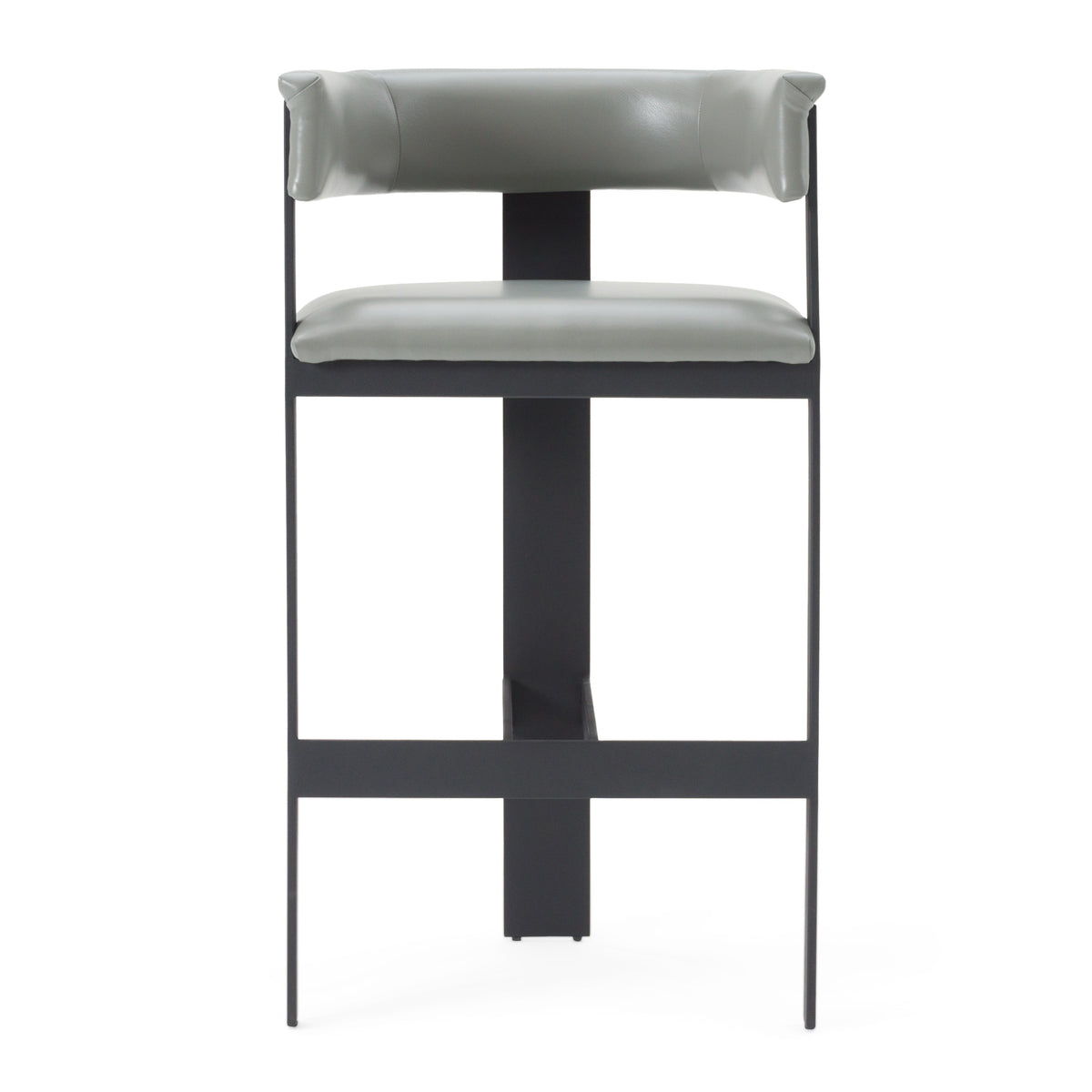 Modrest Boswell Modern Grey Faux Leather & Black Barstool Model VGRH-RHS-BS-158-GRYBLK