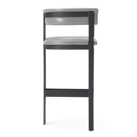 Modrest Boswell Modern Grey Faux Leather & Black Barstool Model VGRH-RHS-BS-158-GRYBLK