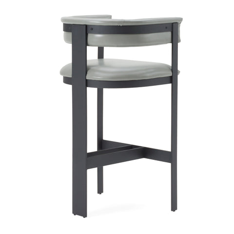 Modrest Boswell Modern Grey Faux Leather & Black Barstool Model VGRH-RHS-BS-158-GRYBLK