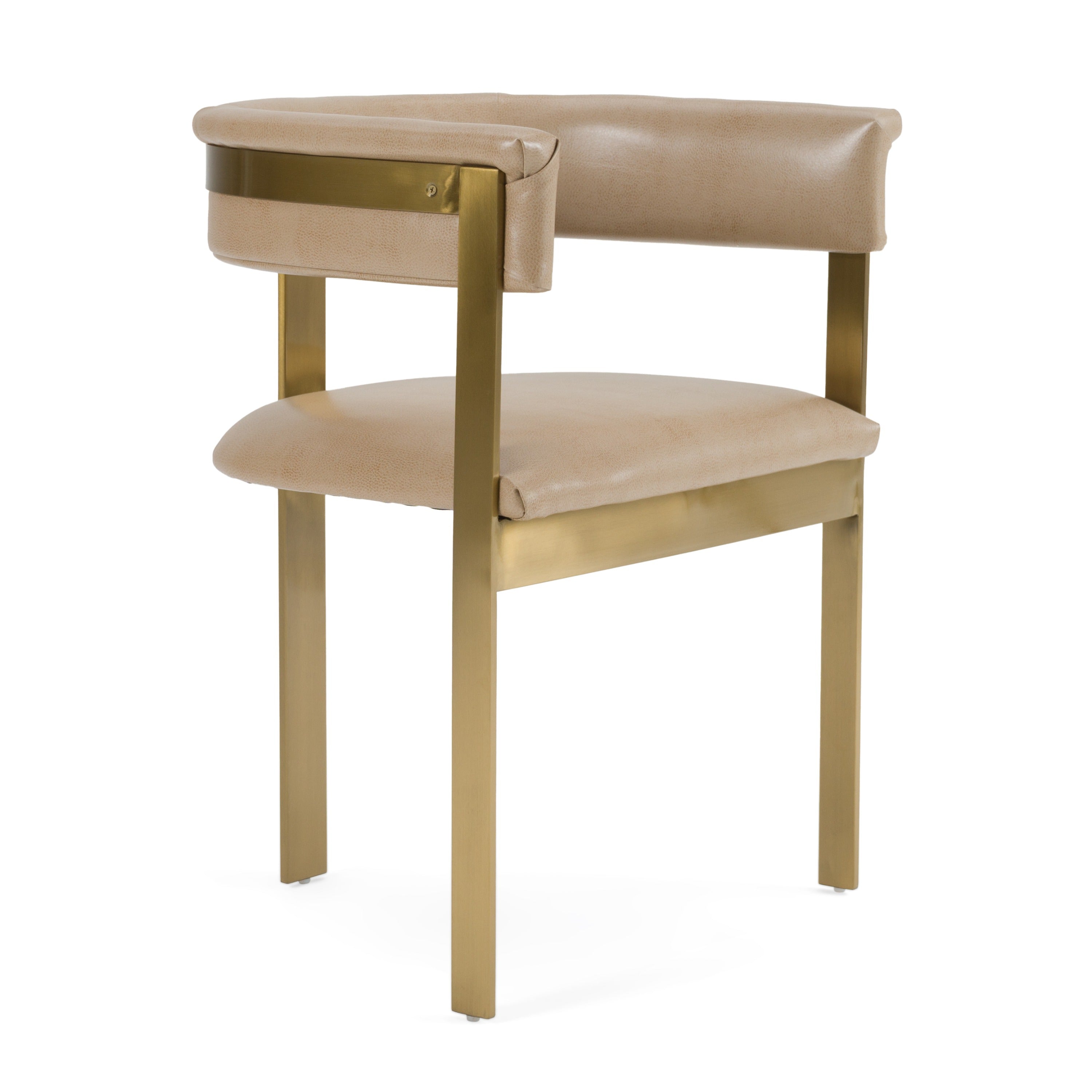 Modrest Boswell Modern Brown Faux Leather & Gold Dining Chair Model VGRH-RHS-DC-158-BRNGLD