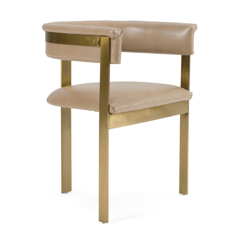 Modrest Boswell Modern Brown Faux Leather & Gold Dining Chair Model VGRH-RHS-DC-158-BRNGLD