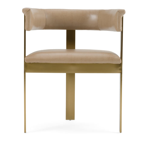 Modrest Boswell Modern Brown Faux Leather & Gold Dining Chair Model VGRH-RHS-DC-158-BRNGLD