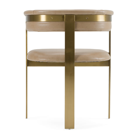 Modrest Boswell Modern Brown Faux Leather & Gold Dining Chair Model VGRH-RHS-DC-158-BRNGLD