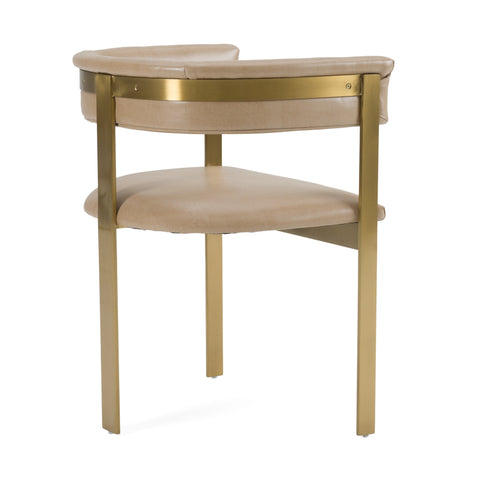 Modrest Boswell Modern Brown Faux Leather & Gold Dining Chair Model VGRH-RHS-DC-158-BRNGLD