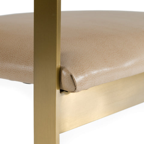 Modrest Boswell Modern Brown Faux Leather & Gold Dining Chair Model VGRH-RHS-DC-158-BRNGLD