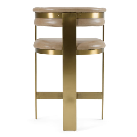 Modrest Boswell Modern Brown Faux Leather & Gold Counter Chair Model VGRH-RHS-CS-158-BRNGLD