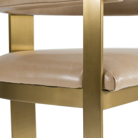 Modrest Boswell Modern Brown Faux Leather & Gold Barstool Model VGRH-RHS-BS-158-BRNGLD