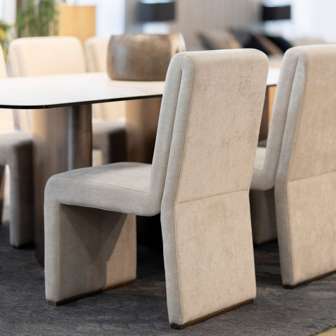 Modrest Bounty Modern Beige Fabric & Antique Brass Dining Chair (Set Of 2) Model VGFA-CH531-BGE