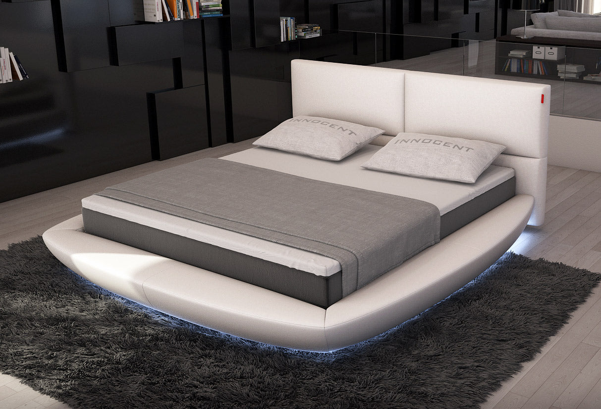 Queen Sferico Modern Eco Leather Bed With Led Lights Model VGINSFERICO-Q
