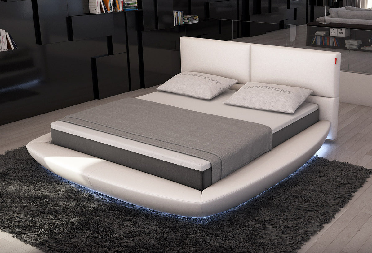 Queen Sferico Modern Eco Leather Bed With Led Lights Model VGINSFERICO-Q
