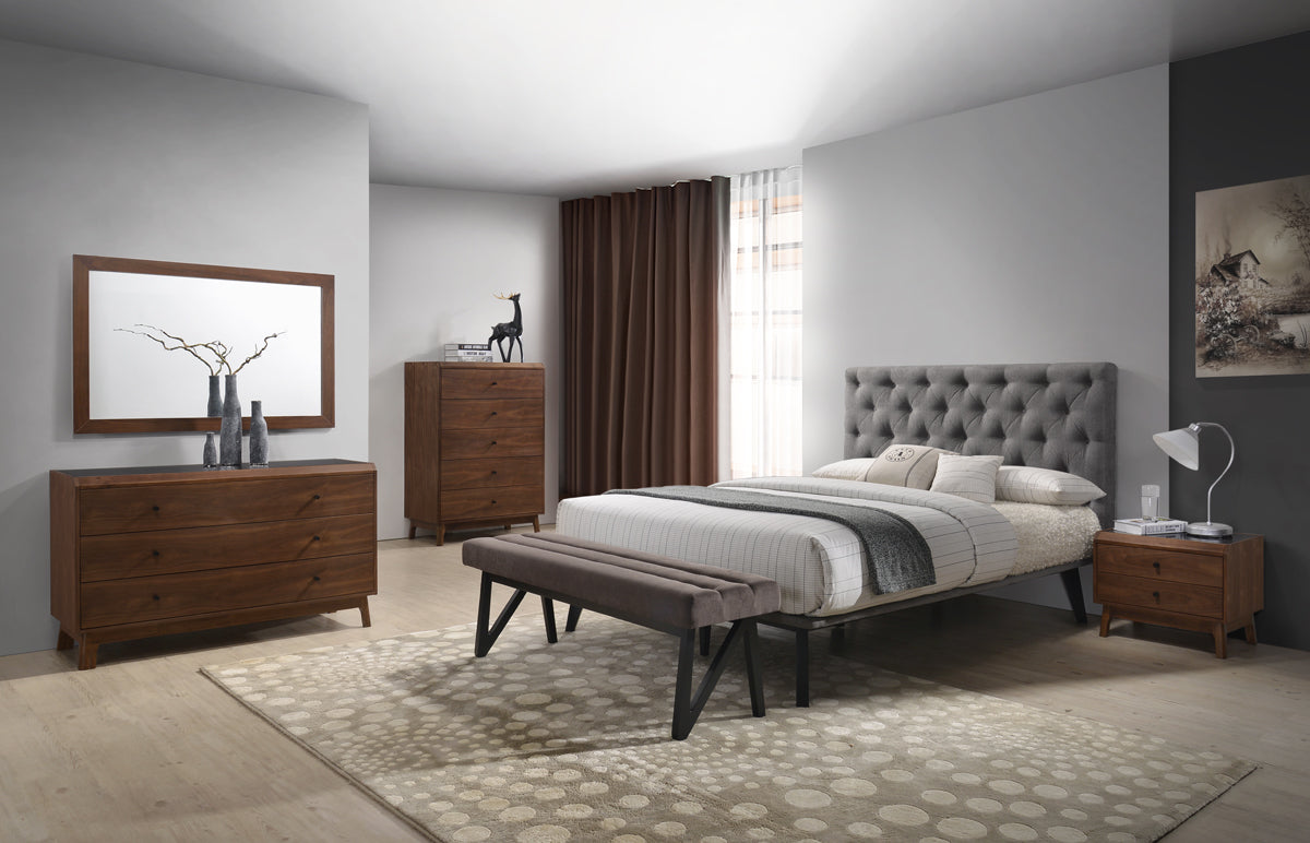 Queen Modrest Gibson Modern Grey & Walnut Bedroom Set Model VGMABR-54-BR-52-SET-Q