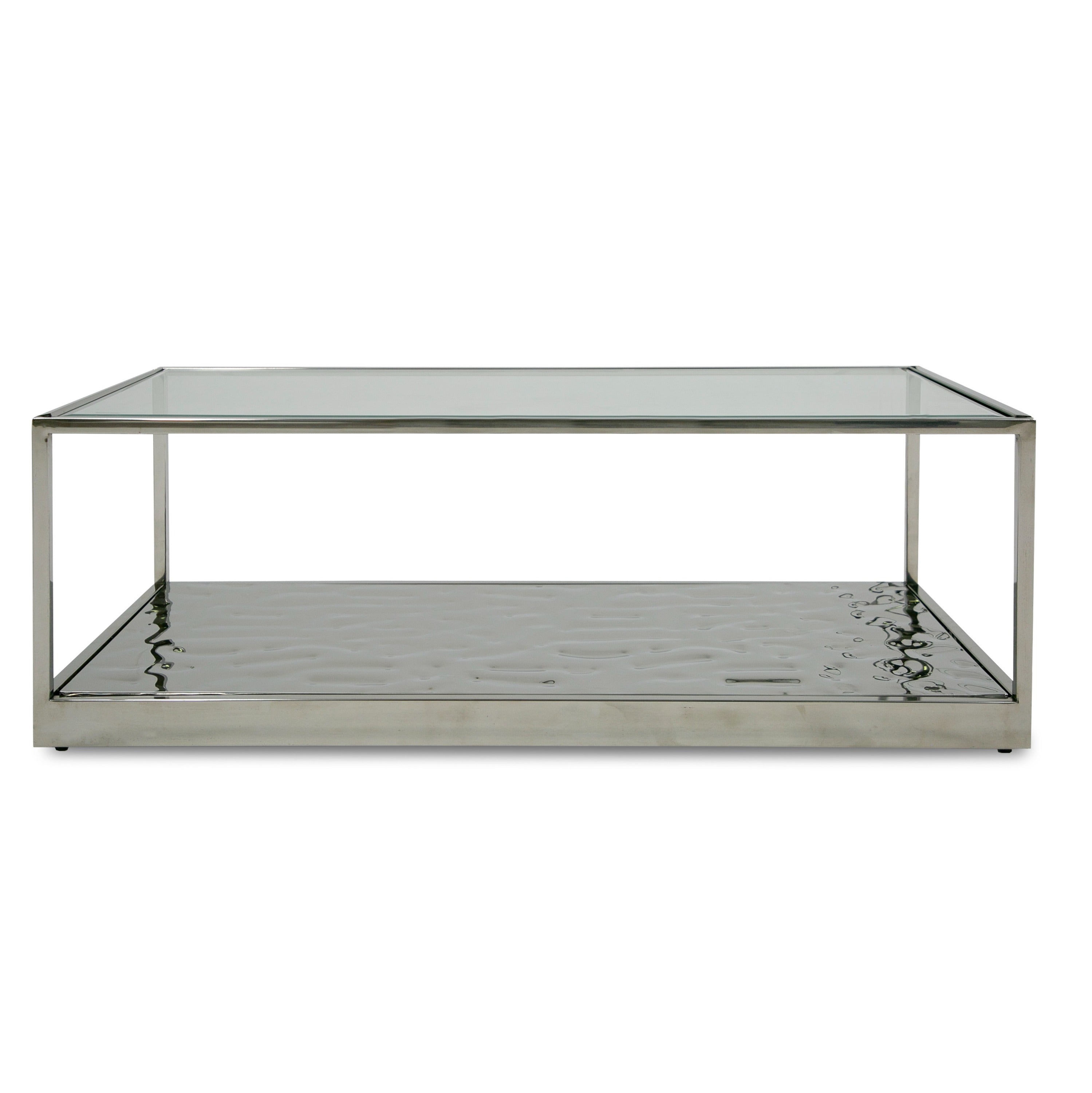 Modrest Braxton Contemporary Clear Wave Glass Coffee Table Model VGGMCT-1676-CT