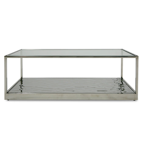 Modrest Braxton Contemporary Clear Wave Glass Coffee Table Model VGGMCT-1676-CT