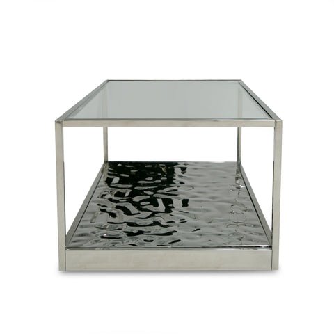 Modrest Braxton Contemporary Clear Wave Glass Coffee Table Model VGGMCT-1676-CT