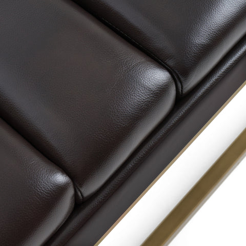 Modrest Bridger Modern Black Vegan Leather & Brass Dining Bench Model VGGA-8667BE-BLK