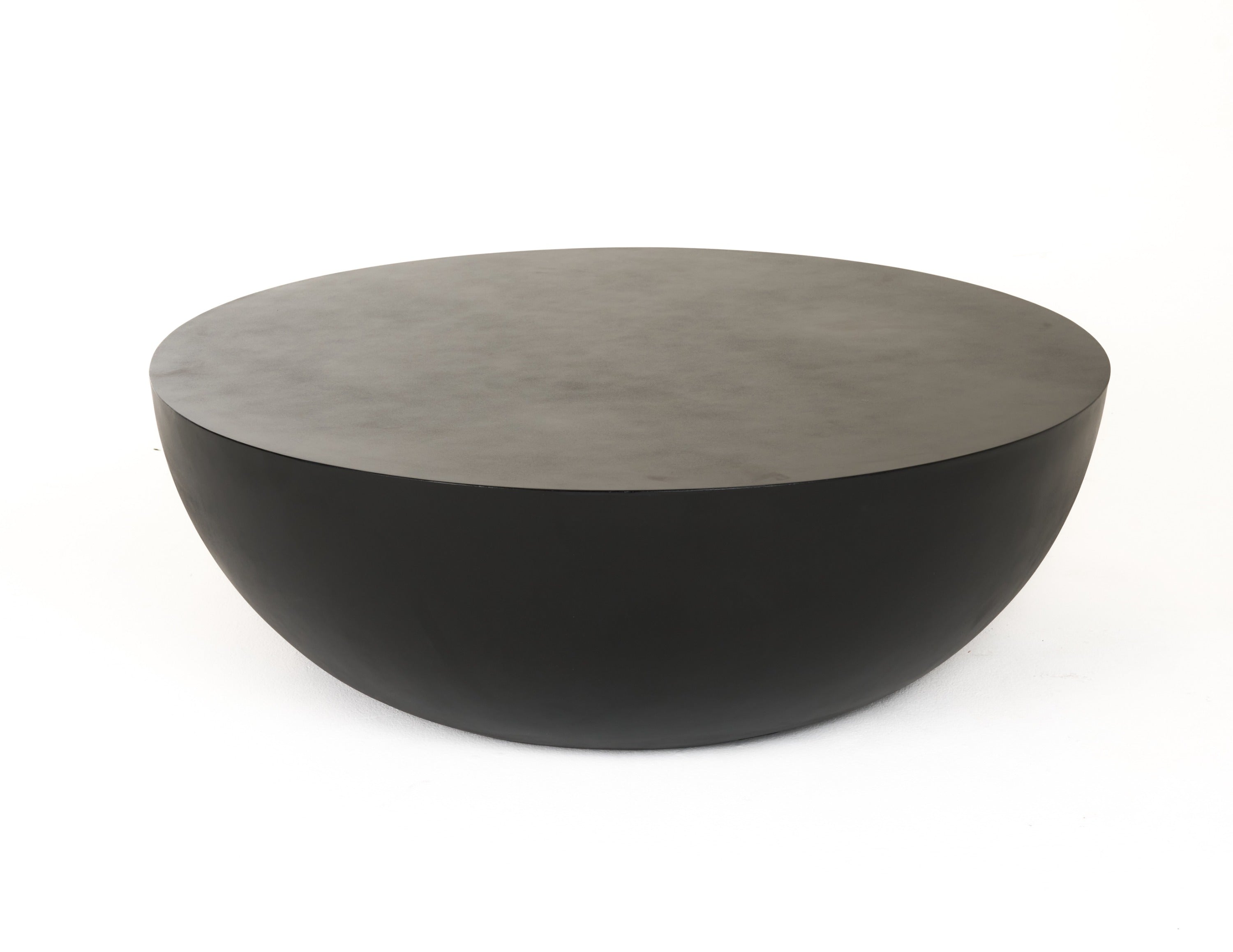 Modrest Bronte Modern Black Concrete Round Coffee Table Model VGGR-615020-BLK