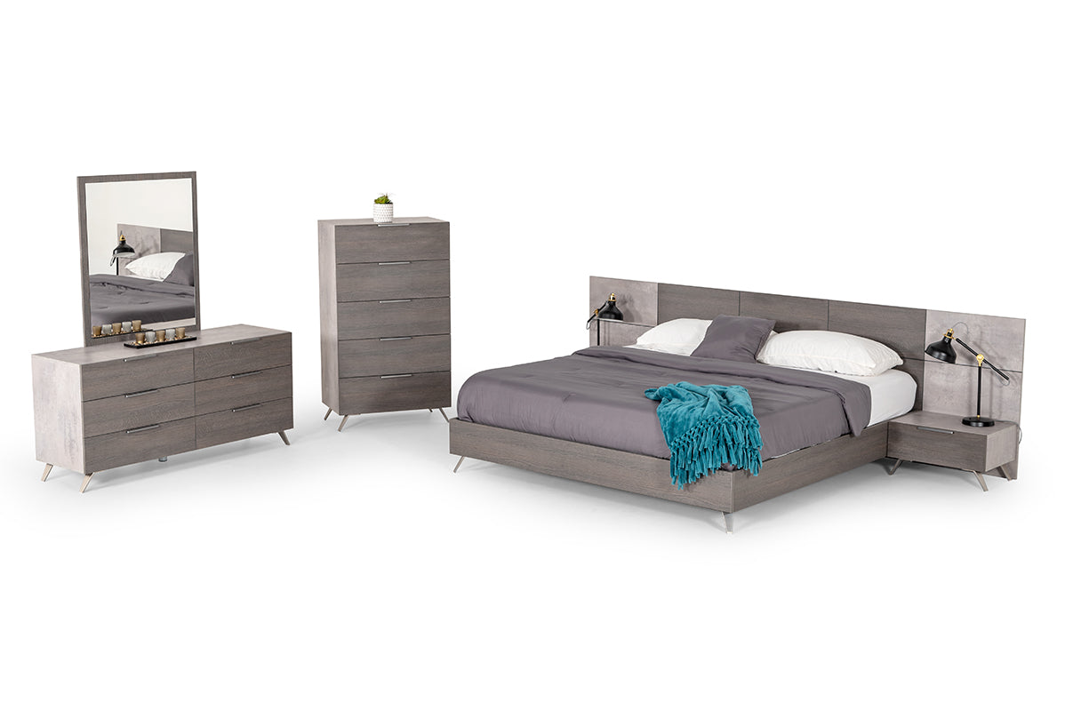 Queen Nova Domus Bronx Italian Modern Faux Concrete & Grey Bedroom Set Model VGACBRONX-SET-Q