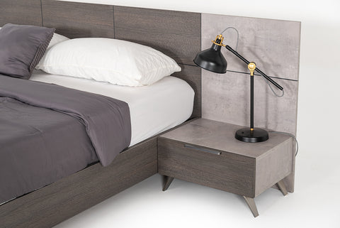 Nova Domus Bronx Italian Modern Faux Concrete & Grey 4 Piece Bedroom Set Model VGACBRONX-4PC-SET