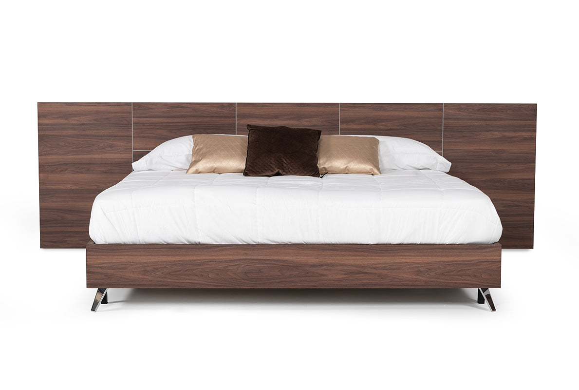 Eastern King Nova Domus Brooklyn Italian Modern Walnut Bed Model VGACBROOKLYN-BED-EK