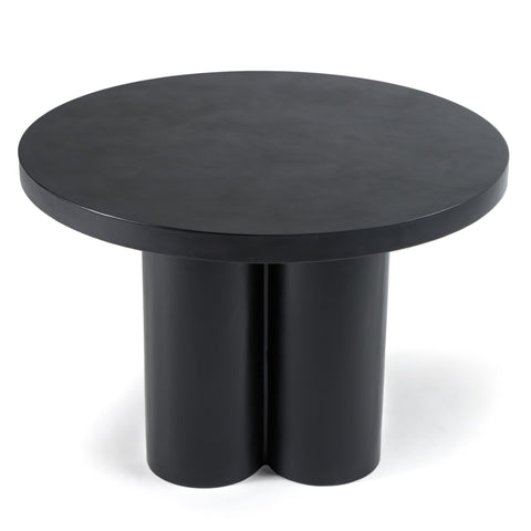 Modrest Bruni Modern Black Concrete Round Dining Table Model VGGR-623810-BLK