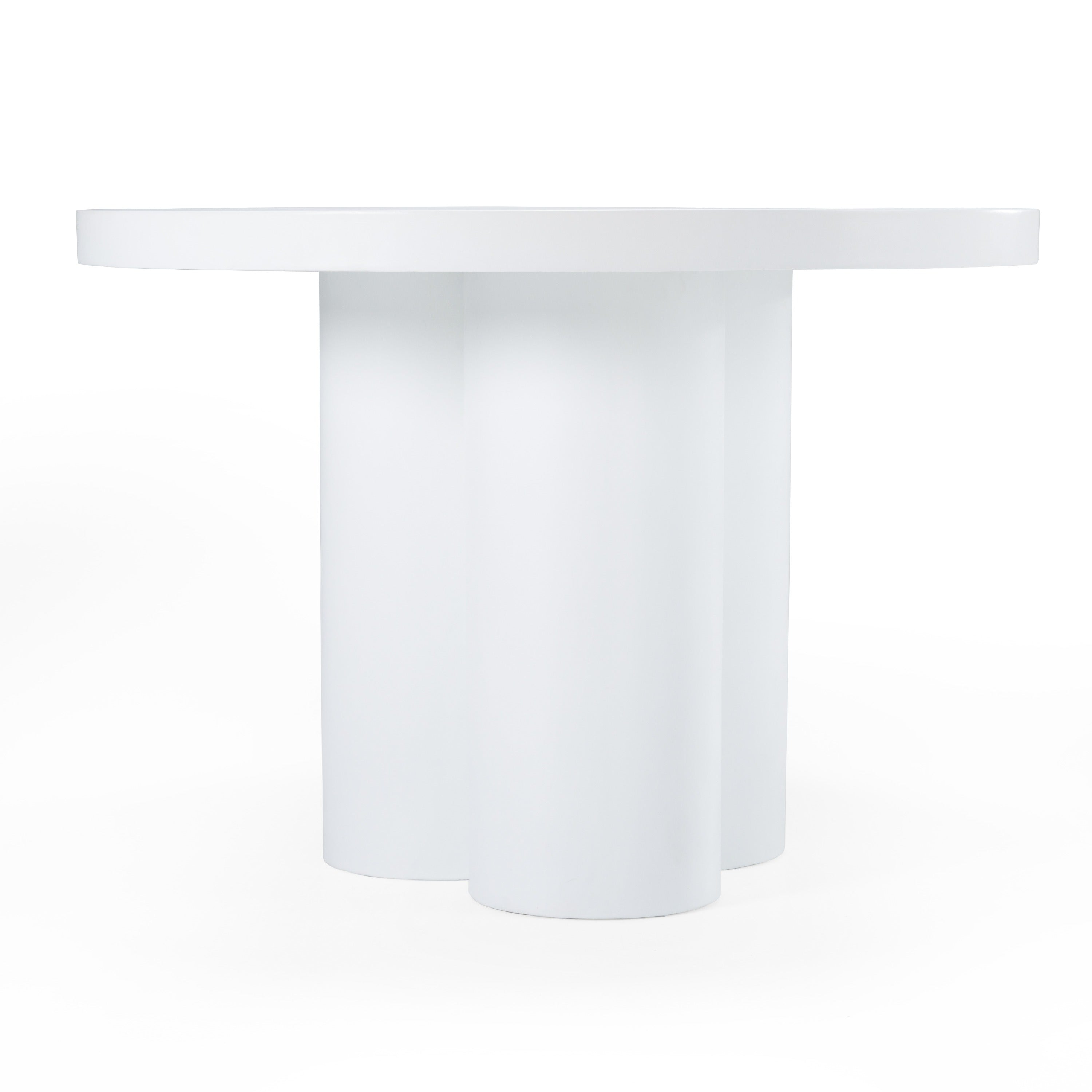 Modrest Bruni Modern White Concrete Round Dining Table Model VGGR-623810-WHT