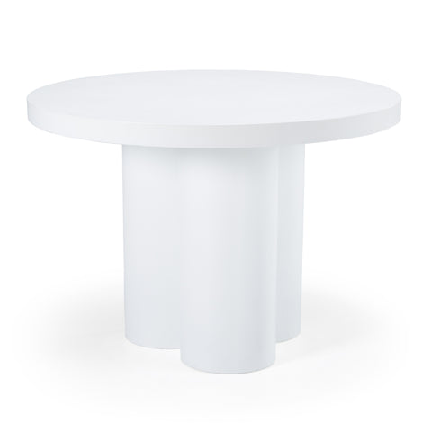 Modrest Bruni Modern White Concrete Round Dining Table Model VGGR-623810-WHT