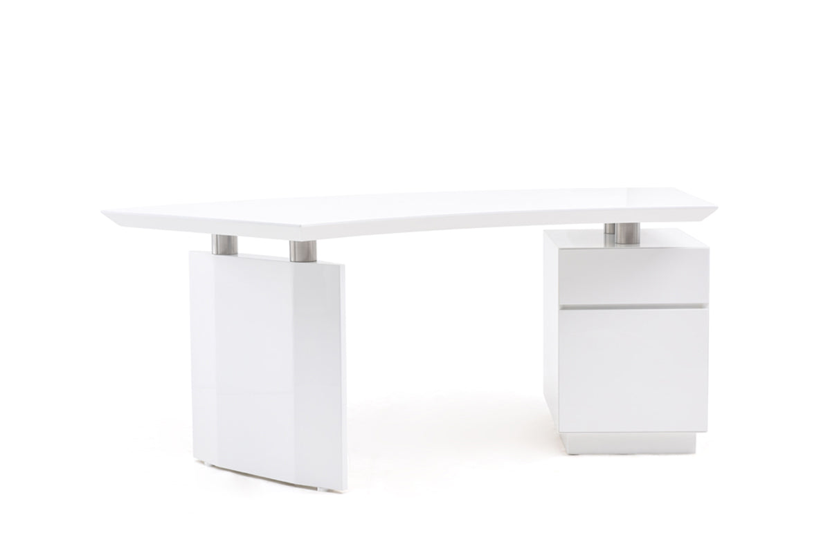 Modrest Stanford Modern White Office Desk Model VGVCBT022-WHT