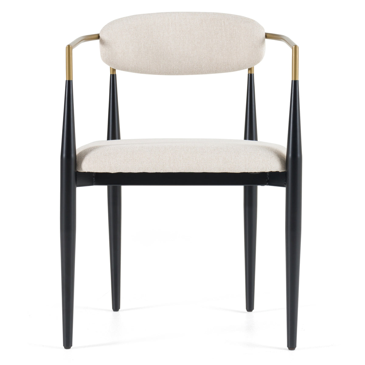 Modrest Buchtel Mid Century Modern Light Grey & Gold Arm & Black Dining Chair Model VGDWJ1312-GRY