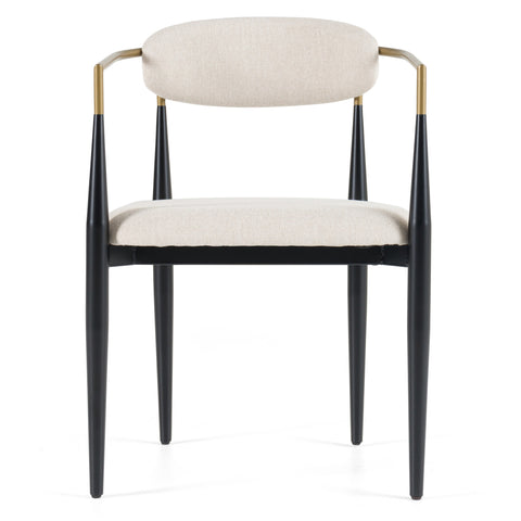 Modrest Buchtel Mid Century Modern Light Grey & Gold Arm & Black Dining Chair Model VGDWJ1312-GRY