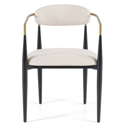 Modrest Buchtel Mid Century Modern Light Grey & Gold Arm & Black Dining Chair Model VGDWJ1312-GRY