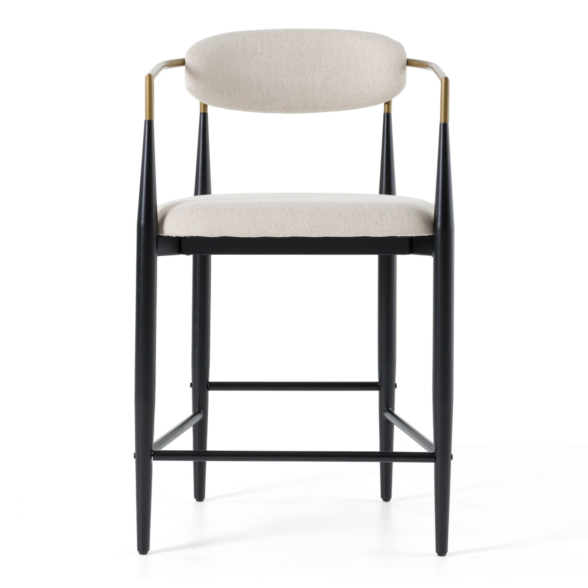 Modrest Buchtel Mid Century Modern Light Grey & Gold Arm & Black Counter Chair Model VGDWJ1313-GRY