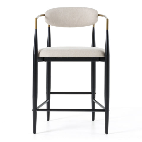 Modrest Buchtel Mid Century Modern Light Grey & Gold Arm & Black Counter Chair Model VGDWJ1313-GRY