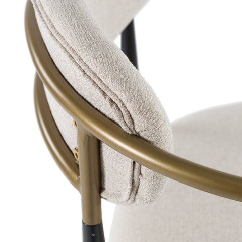 Modrest Buchtel Mid Century Modern Light Grey & Gold Arm & Black Counter Chair Model VGDWJ1313-GRY