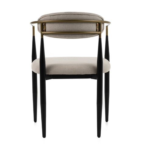 Modrest Buchtel Mid Century Modern Beige & Gold Arm & Black Dining Chair Model VGDW-J1312-BGE