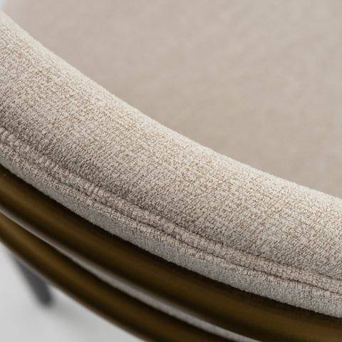 Modrest Buchtel Mid Century Modern Beige & Gold Arm & Black Dining Chair Model VGDW-J1312-BGE