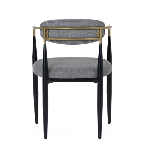 Modrest Buchtel Mid Century Modern Medium Grey & Gold Arm & Black Dining Chair Model VGDW-J1312-MEDGRY