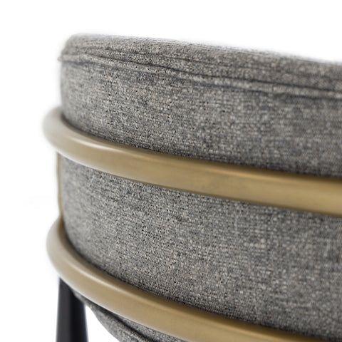 Modrest Buchtel Mid Century Modern Medium Grey & Gold Arm & Black Dining Chair Model VGDW-J1312-MEDGRY