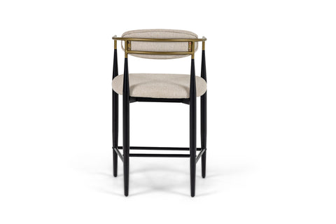 Modrest Buchtel Mid Century Modern Beige & Gold Arm & Black Counter Chair Model VGDW-J1313-BGE