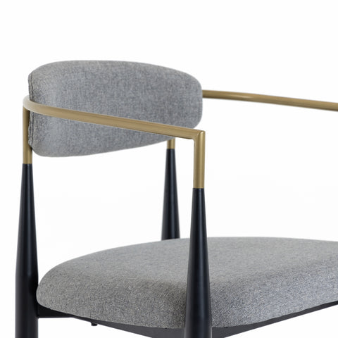 Modrest Buchtel Mid Century Modern Medium Grey & Gold Arm & Black Counter Chair Model VGDW-J1313-MEDGRY