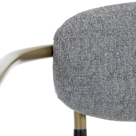 Modrest Buchtel Mid Century Modern Medium Grey & Gold Arm & Black Counter Chair Model VGDW-J1313-MEDGRY