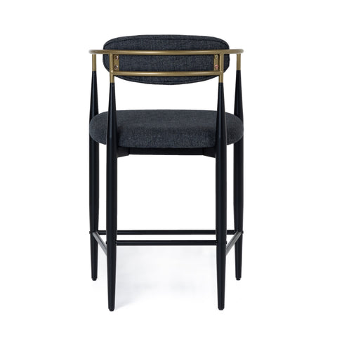 Modrest Buchtel Mid Century Modern Dark Grey & Gold Arm & Black Counter Chair Model VGDW-J1313-DKGRY