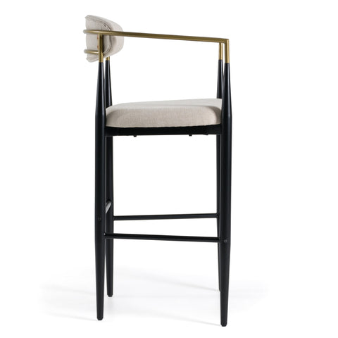 Modrest Buchtel Mid Century Modern Beige & Gold Arm & Black Bar Chair Model VGDW-J1314-BGE