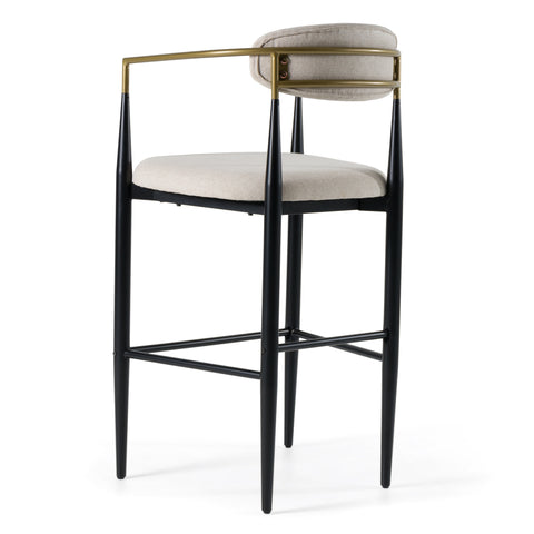 Modrest Buchtel Mid Century Modern Beige & Gold Arm & Black Bar Chair Model VGDW-J1314-BGE