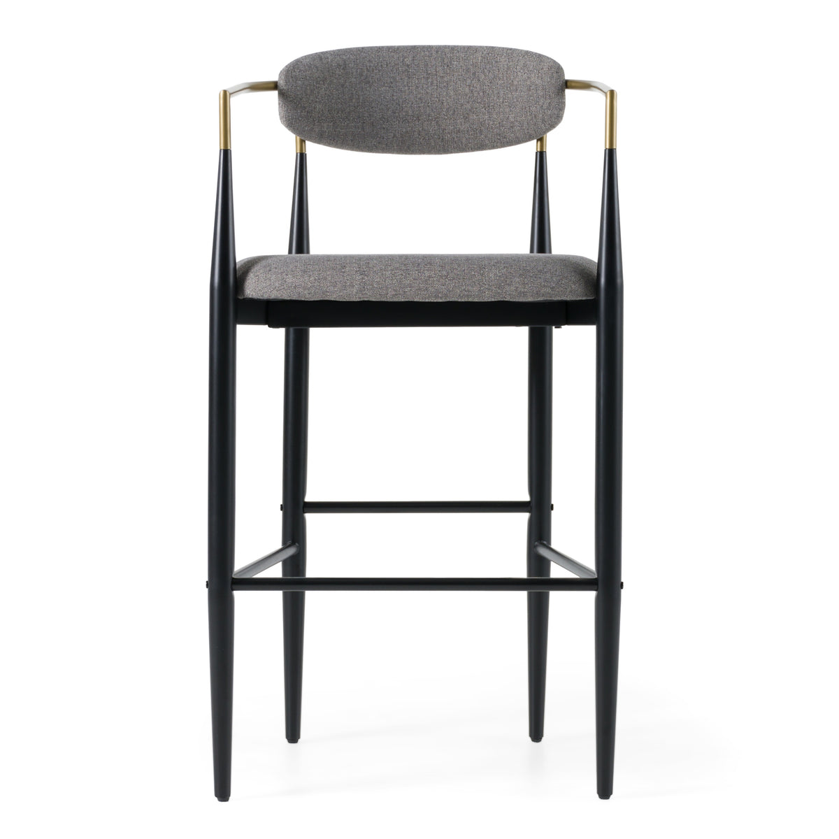 Modrest Buchtel Mid Century Modern Medium Grey & Gold Arm & Black Bar Chair Model VGDW-J1314-MEDGRY