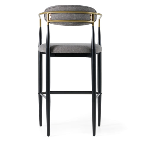 Modrest Buchtel Mid Century Modern Medium Grey & Gold Arm & Black Bar Chair Model VGDW-J1314-MEDGRY