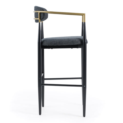 Modrest Buchtel Mid Century Modern Dark Grey & Gold Arm & Black Bar Chair Model VGDW-J1314-DKGRY