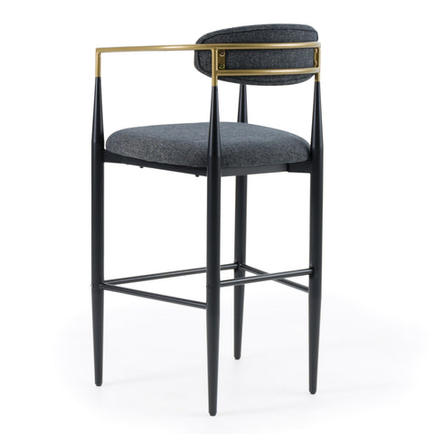 Modrest Buchtel Mid Century Modern Dark Grey & Gold Arm & Black Bar Chair Model VGDW-J1314-DKGRY