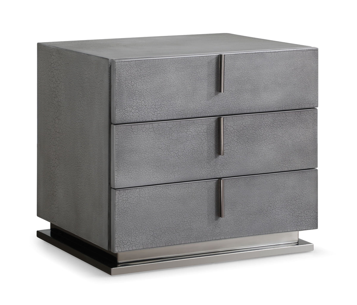 Modrest Buckley Modern Cracked Grey 3 Drawer Nightstand Model VGVC-N2003-GRY