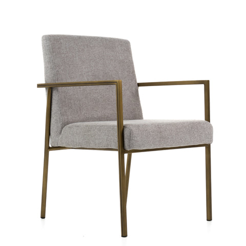 Modrest Burnham Modern White & Brass Arm Dining Chair By VIG Furniture